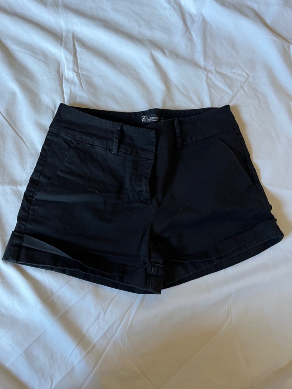 Zara Black High-Waist Tailored Shorts with Belt Loops